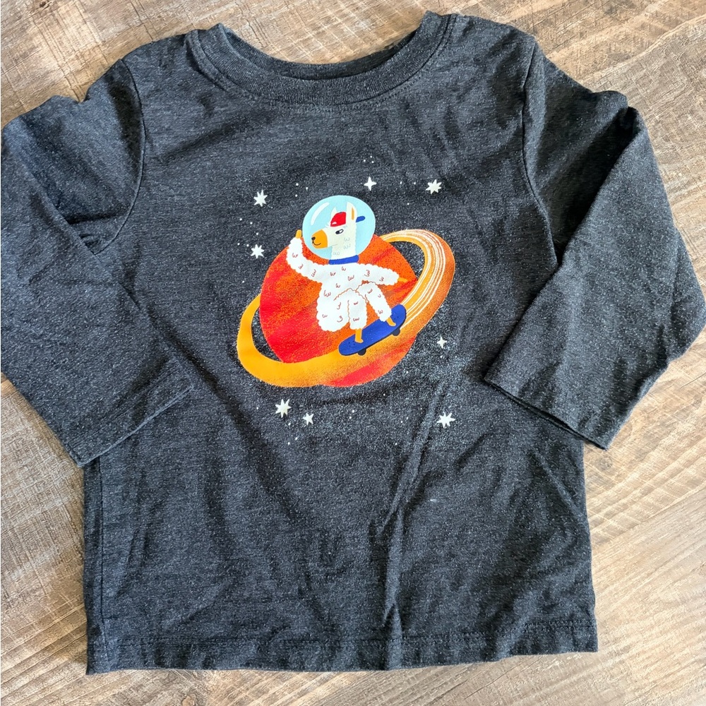 Cat & Jack Astronaut Long Sleeve Tee - Dark Gray